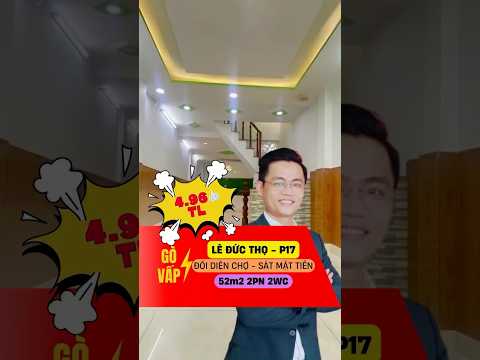 Bán Nhà mặt tiền Chợ An Nhơn Gò Vấp, 52m2 trệt lầu 2PN, 2wc, Sổ sẵn đẹp. 