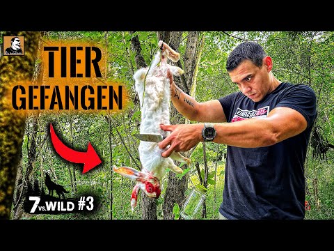 Animal caught at 7 vs. wild - what to do? | Cooking meat in the fur | Survival Mattin