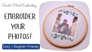 DIY Embroidered Photo Frame | Easy Floral Hand Embroidery Gift Idea