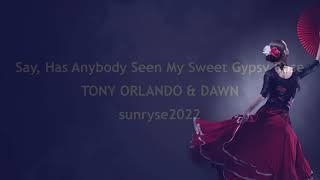 Say, Has Anybody Seen My Sweet Gypsy Rose  TONY ORLANDO &amp; DAWN (with lyrics)