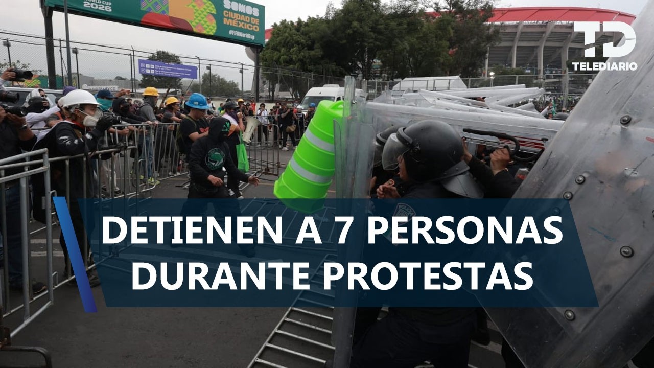 Durante manifestaciones, detienen a 7 personas en inmediaciones del Estadio Ciudad de México