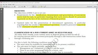 IFRS 5 Non Current Assets Held for Sale|Classification|Measurement PART1