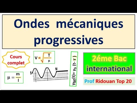 les Ondes mécaniques progressives cours 1 2eme Bac SM SX et Svt