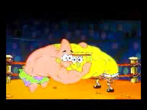 spongebob vs patrick bun wrestling fight