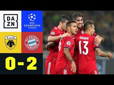 Javi Martinez und Robert Lewandowski erlösen FCB: AEK - FC Bayern 0:2 | UEFA CL | DAZN Highlights
