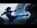 A Giant Alien Fighting With Super Fighter Girl
