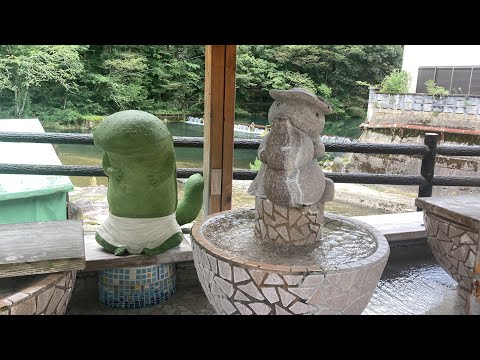 バーチャル散策【湯原温泉(岡山県)2/2】砂湯(露天風呂)付近→湯原温泉バス停