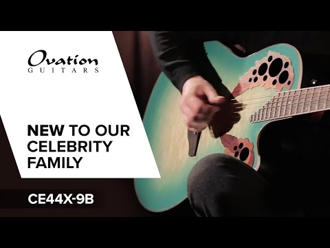 A mintburst colored stage guitar that will get you noticed: The Ovation CE44X-9B