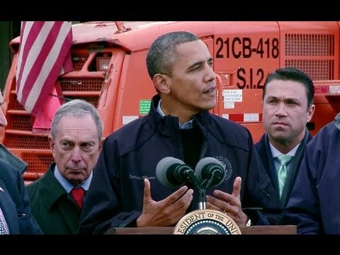 President Obama Tours Storm Damage in New York City