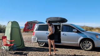 Spider Surprise in My Minivan Camper! 😱 | Female Van Life in Quartzsite, AZ