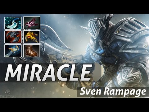 Sven Rampage by Miracle 9040 MMR  - Dota 2 Epic Moments