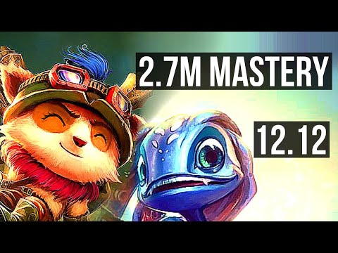 TEEMO vs FIZZ (TOP) | 2.7M mastery, 1/0/5, 1100+ games | KR Master | 12.12