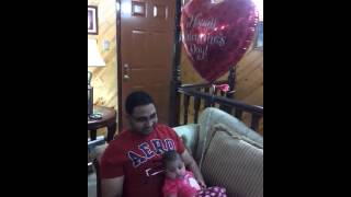 Sinu holding her first Balloon