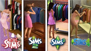 Sims 1 vs Sims 2 vs Sims 3 vs Sims 4 - Clothes Shopping