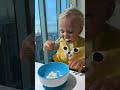 So Yummy Yogurt Baby David Eating Yogurt By Himself