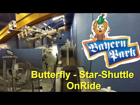 Butterfly Coaster onride - Bayern Park - Star-Shuttle - Sunkid Heege Butterfly – POV On Ride