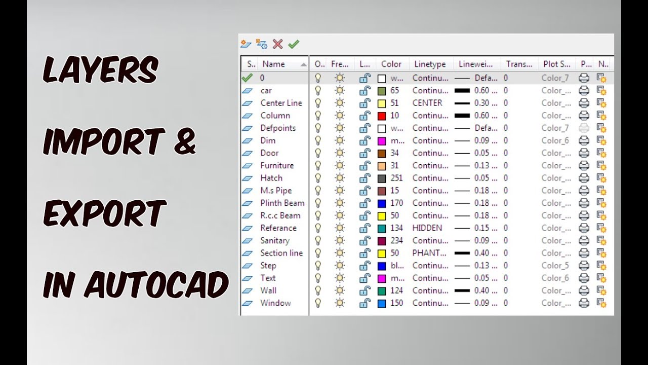 Import and Export layers in AutoCad for fast working