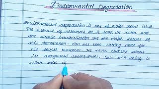 Enviromental Degradation  Essay // Essay in English // Environmental Pollution Essay //Essay writing