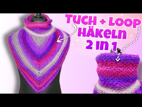 Einfachen Kragenschal häkeln | Tuch + Loopschal | Anfänger
