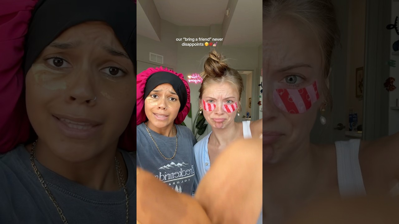 makeup transition with bestie🙂‍↔️🫶🏼✨  #makeupinspo #makeuptransition #trending