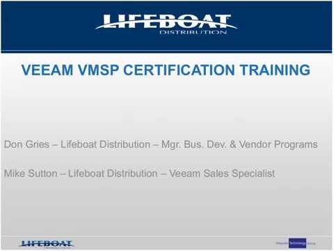 Veeam VMSP Certification Training
