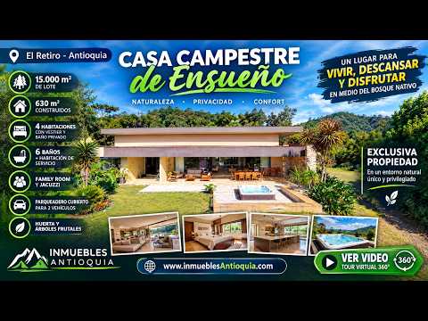 CASA CAMPESTRE DE LUJO en EL RETIRO | 15.000 m² de Naturaleza y Privacidad