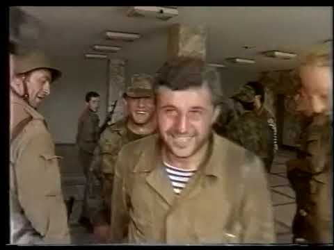 14 August 1992, Georgian troops entering Abkhazia with tanks and combat helicopters.