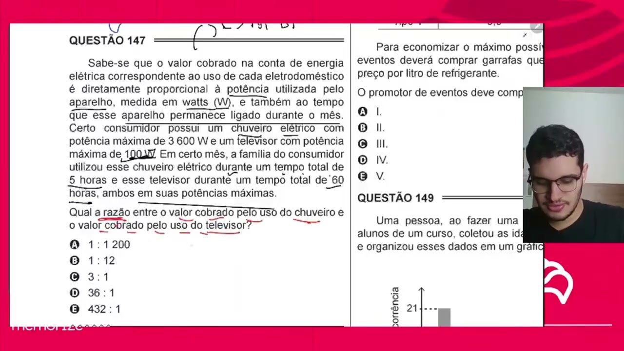 Resolução em Vídeo — Questão 147 ENEM 2015 PPL