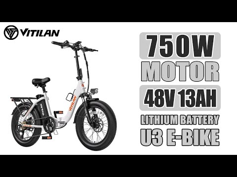 Elektrinis dviratis Vitilan U3, 20", 750W, 13Ah, žalias video