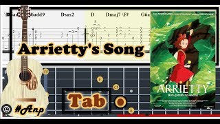 Guitar Tab - Arrietty's Song (Karigurashi no Arrietty) OST Fingerstyle Tutorial Sheet Lesson #Anp