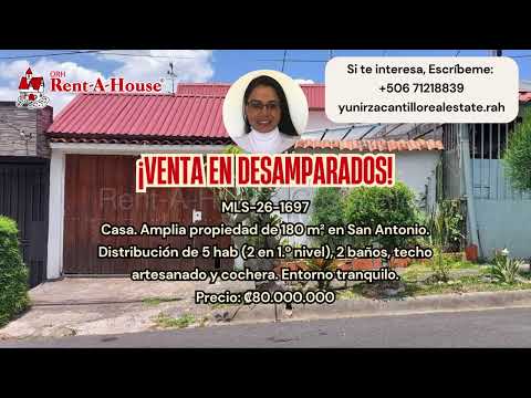Venta Desamparados Casa Amplia de 5 Habitaciones en San Antonio