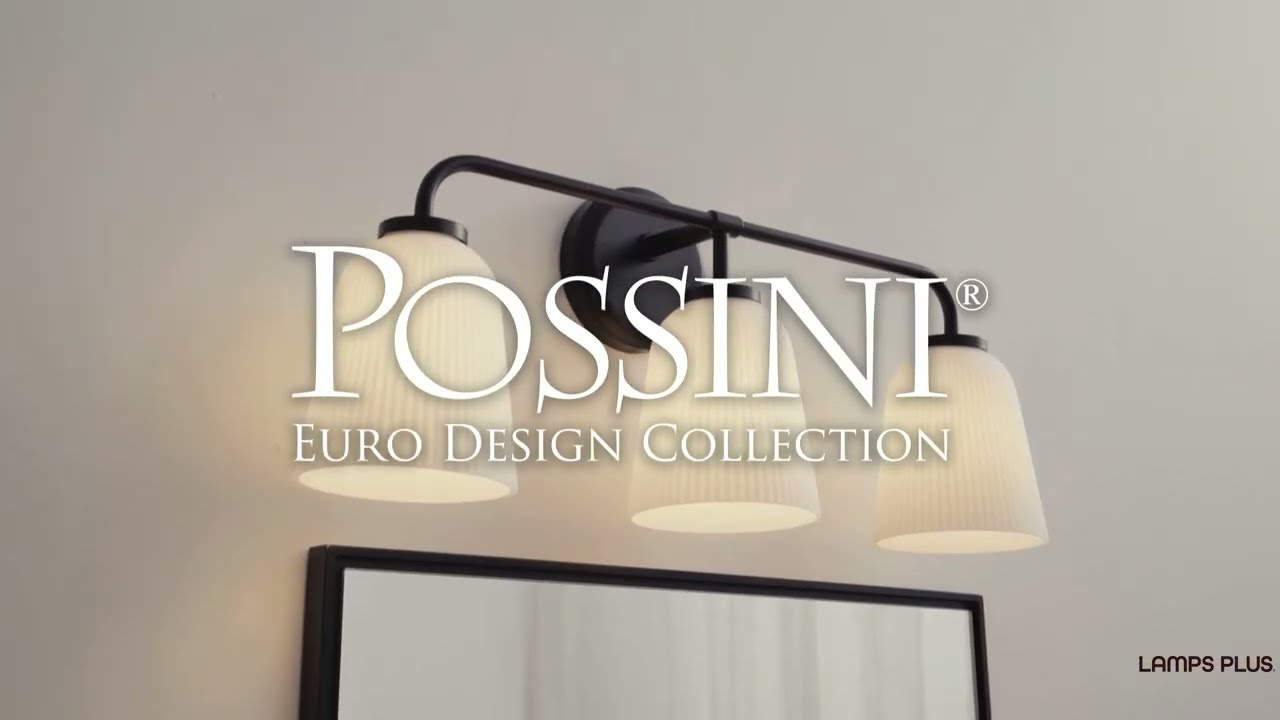 Video 1 Watch A Video About the Possini Euro Bouchard Black 3 Light Bath Vanity Light