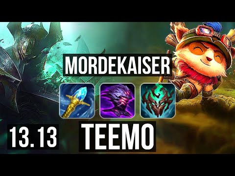 MORDEKAISER vs TEEMO (TOP) | Legendary, 1.3M mastery, 600+ games, 14/4/9 | NA Master | 13.13