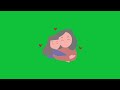 Minimalist Vector Mother Daughter Animation Green Screen Clip