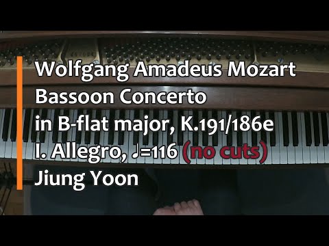 Piano Part - Mozart, Bassoon Concerto in B-flat major, K.191/186e, I. Allegro, ♩=116 (no cuts)
