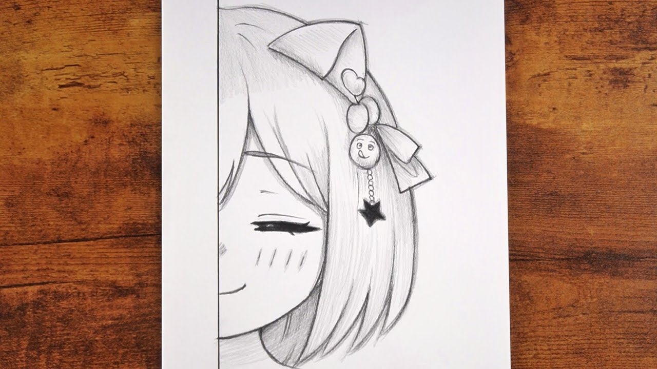 How to Draw Cute Anime Girl ✨ | Easy Pencil Sketch Tutorial