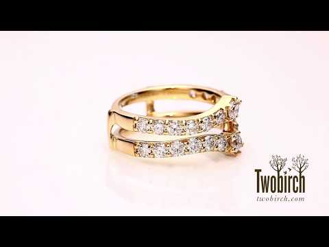 0.35 ct. Graduated Shared Prong Contour Ring Guard - TwoBirch  TB-GUARD-0054-WG-F