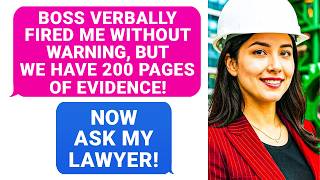 Boss Verbally Fired Me Without Warning! Well, Now Ask My Lawyer. We Have 200 Pages of Evidence! r/PR