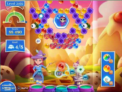 Bubble Witch 2 Saga Level 2102 with no booster & 3 bubbles left
