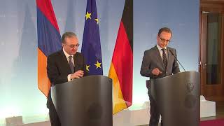 Remarks by Zohrab Mnatsakanyan at the joint press conference with Foreign Minister of Germany Heiko Maas