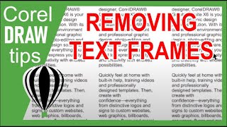 Removing text frame in CorelDraw