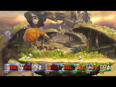 SSB4 Homer, Gumball, Billy, & Garfield VS Dexter, Tails, Rooney, & Pichu