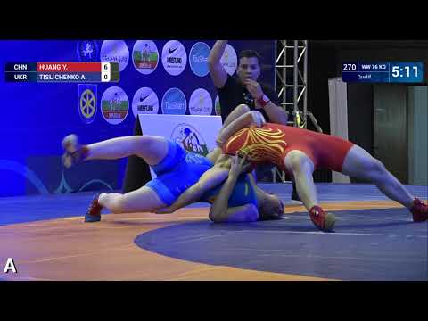 Qual. WW - 76 kg: Y. HUANG (CHN) v. A. TISLICHENKO (UKR)