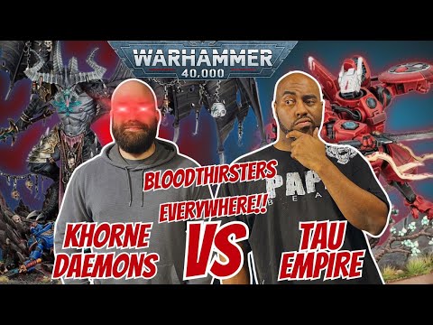 Khorne Daemons vs Tau Empire. Warhammer 40K 2000pts battle report. Pariah Nexus.