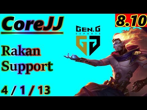 CoreJJ as Rakan Support - S8 Patch 8.10 -  RANK 5 Korean Challenger - Full Gameplay