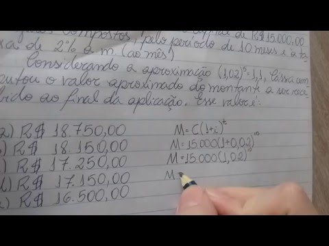 Questão do vestibular da VUNESP resolvida - Matemática - Juros compostos