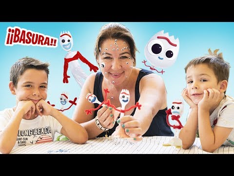 COMO HACER a FORKY 🍴de TOY STORY 4 con NIÑOS // Manualidades en familia