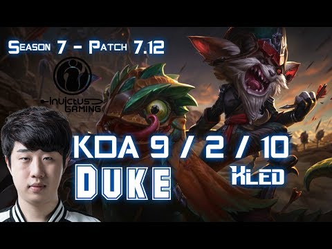 IG Duke KLED vs JAYCE Top - Patch 7.12 KR Ranked