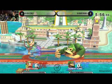 Smash Attack 8 - SSB4 Open - Losers Final - JTails (Diddy Kong) vs DKWill (Donkey Kong)