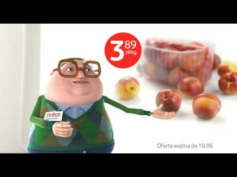 Reklama "papier+nektarynki" Tesco